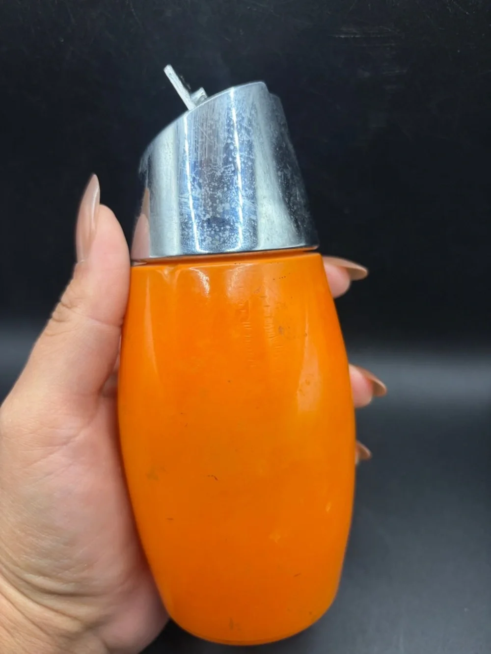 Gemco Westinghouse Orange Retro MCM Vintage Glass Metal Sugar Shaker Kitchenware